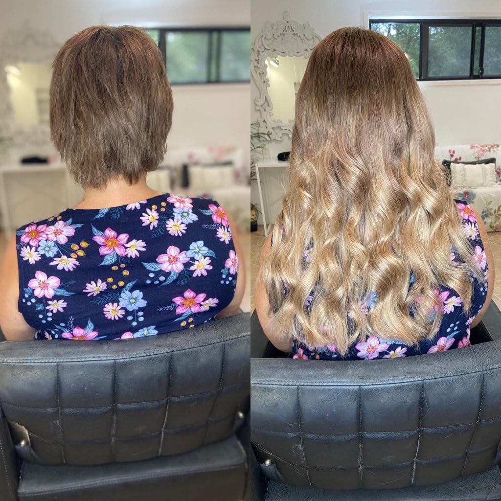 Hair transformation: short to long wavy hairstyle