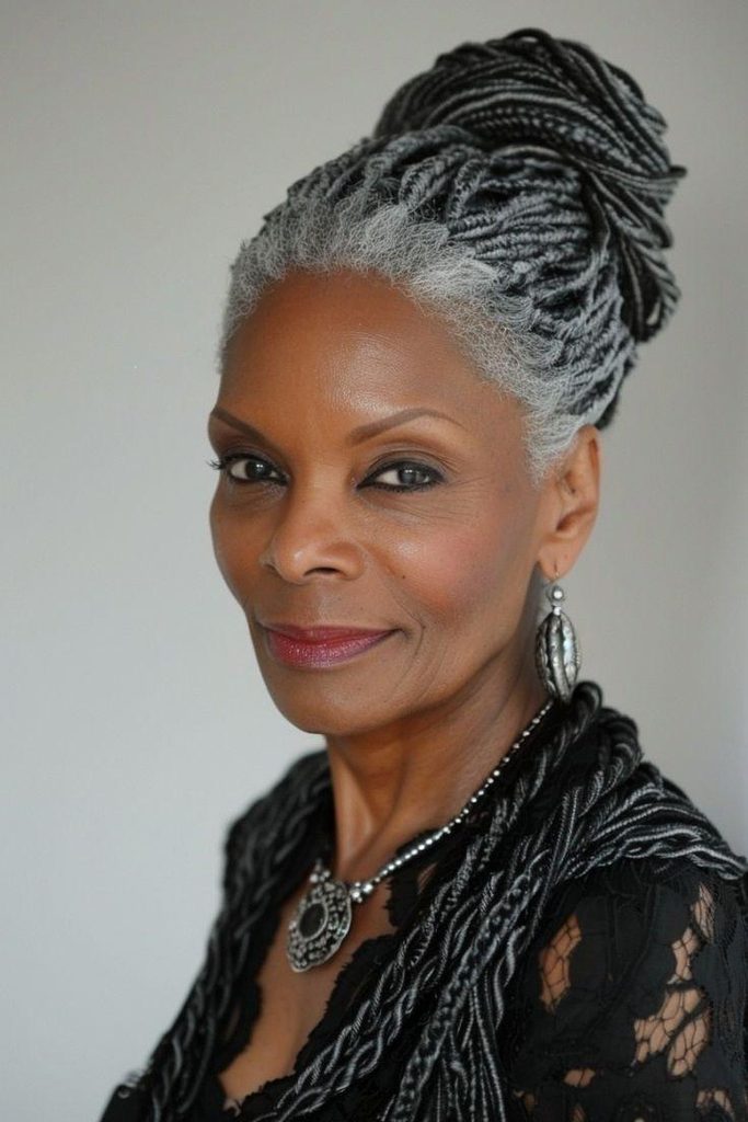 Gorgeous Natural Gray Hair Ideas for Black Women Over 50