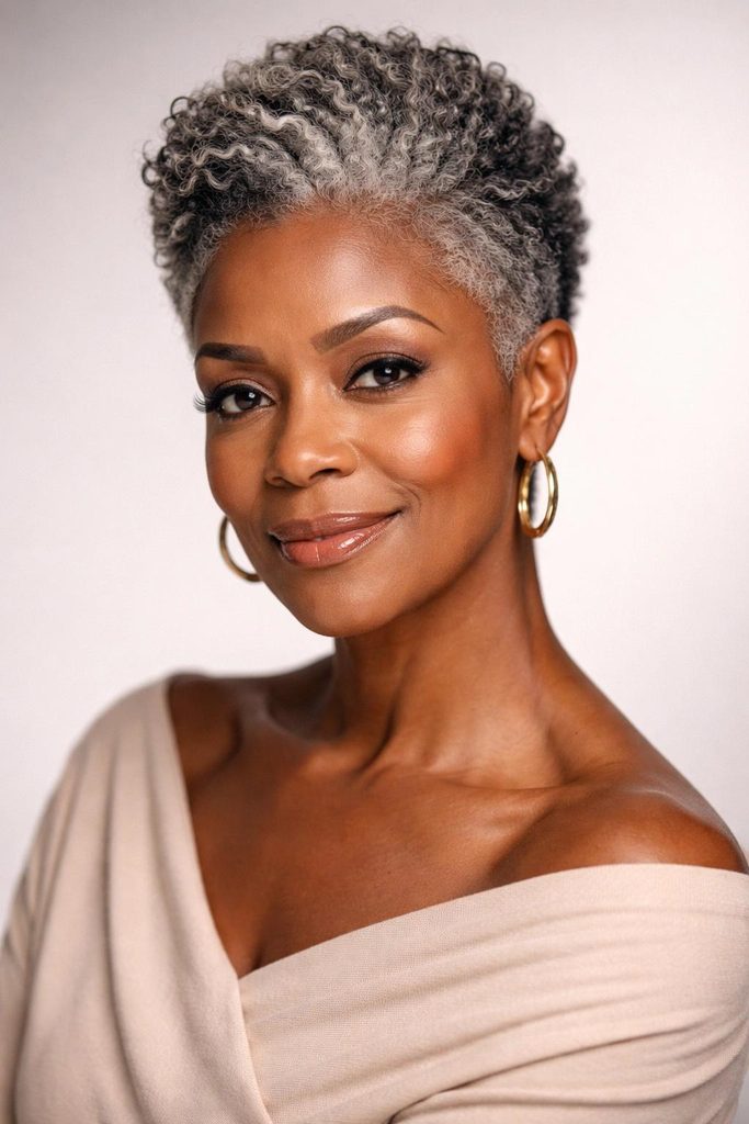 Gorgeous Natural Gray Hair Ideas for Black Women Over 50