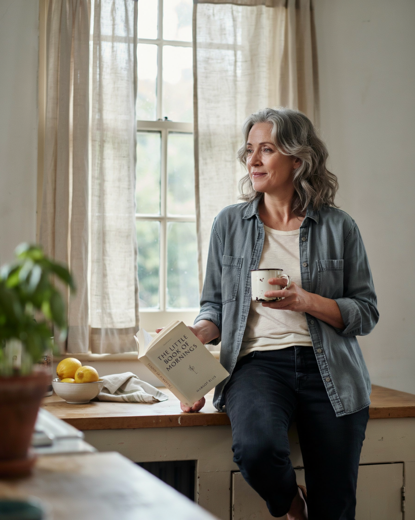 an old woman of 50 plus years old with wavy gray hair